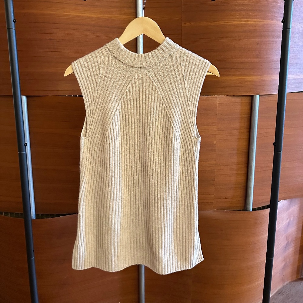Vince Mock Neck Sleeveless Sweater